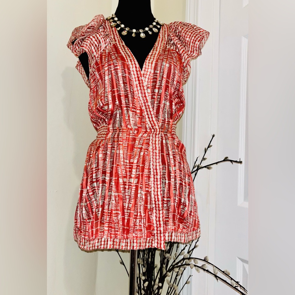 BCBGmaxazaria Silk Wrap Blouse